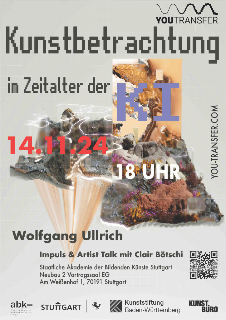 „Kunstbetrachtung im Zeitalter der KI“ – Impulsvortrag & Artist Talk mit Wolfgang Ullrich und Clair Bötschi